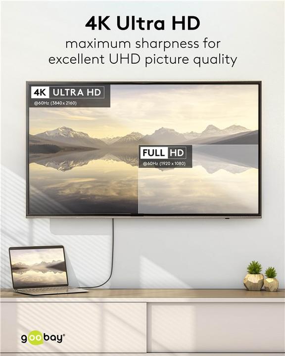 Image du produit Goobay HDMI – USB C (1 m, HDMI, USB Type C)