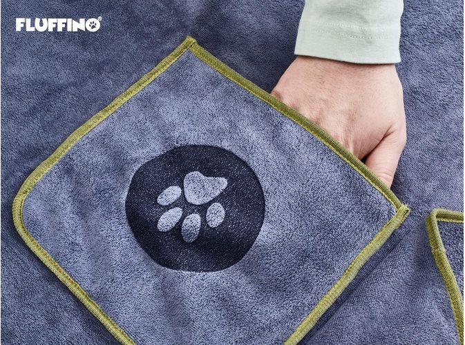 Immagine prodotto Fluffino Set di 2 asciugamani per cani (L, Cappotto per cani)