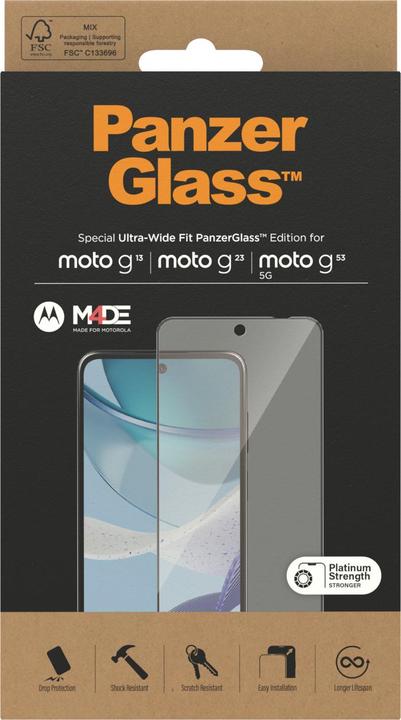 Productafbeelding PanzerGlass Ultrabrede pasvorm (1 Stuk, Motorola Moto G23, Motorola Moto G13, Motorola Moto G53)