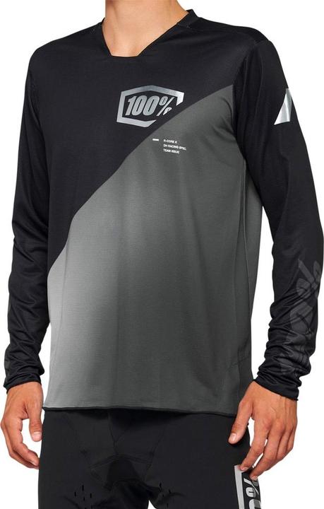 100% Unbekannt Langarm-Jersey, r-core-x, schwarz/grau (XXL)