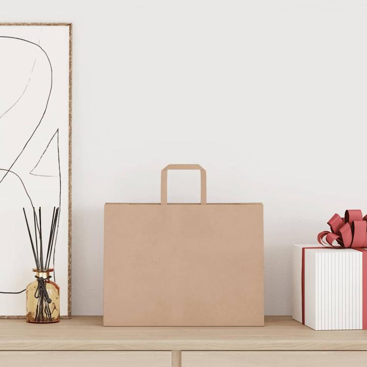 Immagine prodotto VidaXL Sacchetti di carta kraft 50 pezzi con maniglia marrone 32x17x25 cm (Borsa da regalo, 50 x)