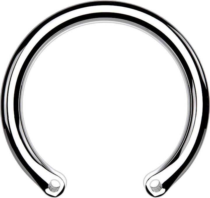 Star Piercing Circular Barbell-Stab silber mit zwei 0.8 mm Gewindelöcher (ohne Messing, Titan G23)
