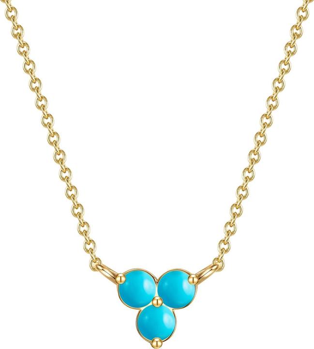 Immagine prodotto Glanzstücke München Donna Argento Sterling Turchese (rek.) oro giallo 40,0 cm di catena base + 5,0 cm di estensione - (Argento, 40 - 45 cm)