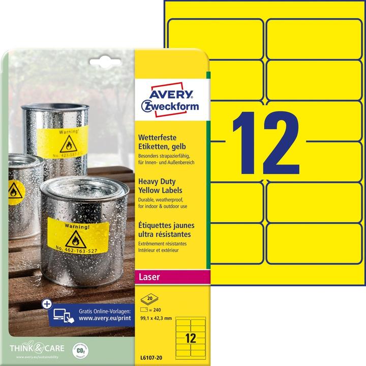 Image du produit Avery Étiquettes en film résistant aux intempéries