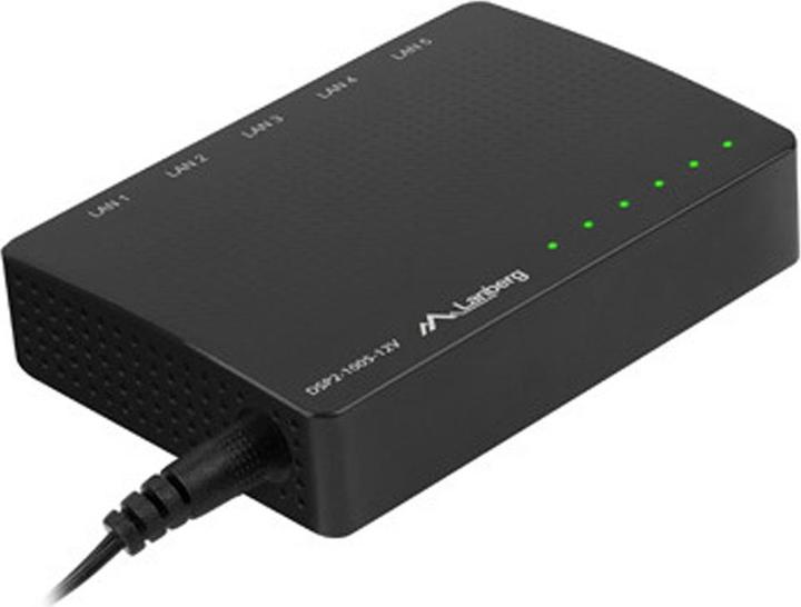 Immagine prodotto Lanberg Interruttore di rete DSP2-1005-12V Gigabit Ethernet non gestito (10/100/1000) (5 Porti)