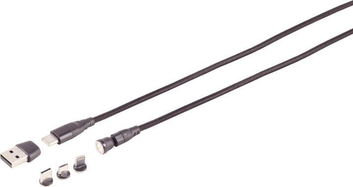 Produktbild Shiverpeaks S/CONN maximum connectivity USB-C Magnetkabel, 6in1, 540°, PD 7-Pin, 60W, schwarz, 1m (1 m, USB 3.2 Gen 2)