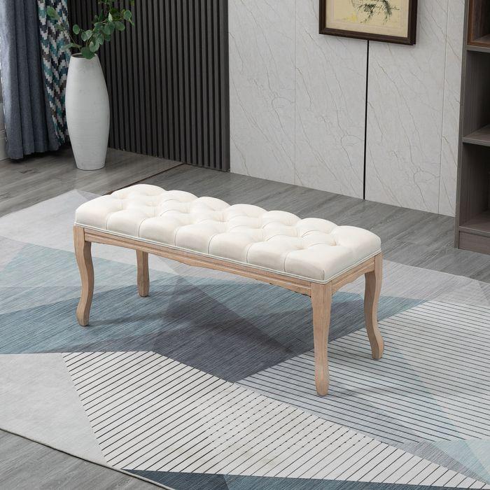 Actual product image Swisshandel24 Upholstered bench bench chest bench shoe bench vintage bed bench bedroom living room hallway (110 cm)