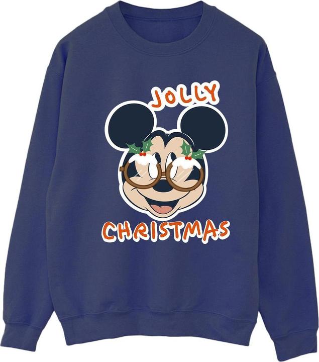 Disney Mickey Mouse Jolly Christmas Glasses Sweatshirt (S)