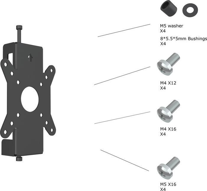 Produktbild Multibrackets Fix-Halter VESA 75x75-100x100, zu Pro System