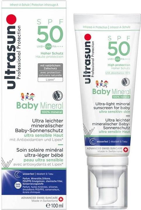 Actual product image Ultrasun Baby Mineral (Suntan cream, SPF 50, 100 ml, 154 g)