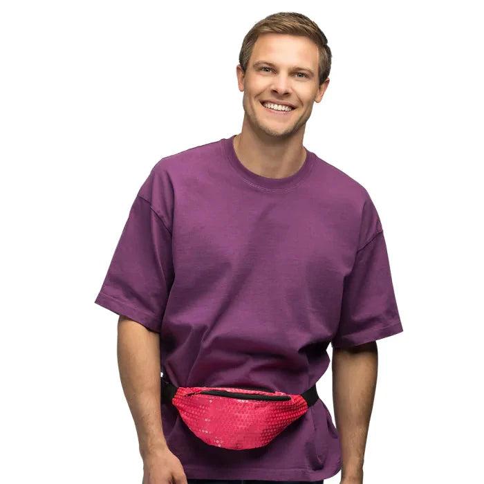 Actual product image Boland Bauchtasche Gürteltasche in Neon Pink mit Pailletten