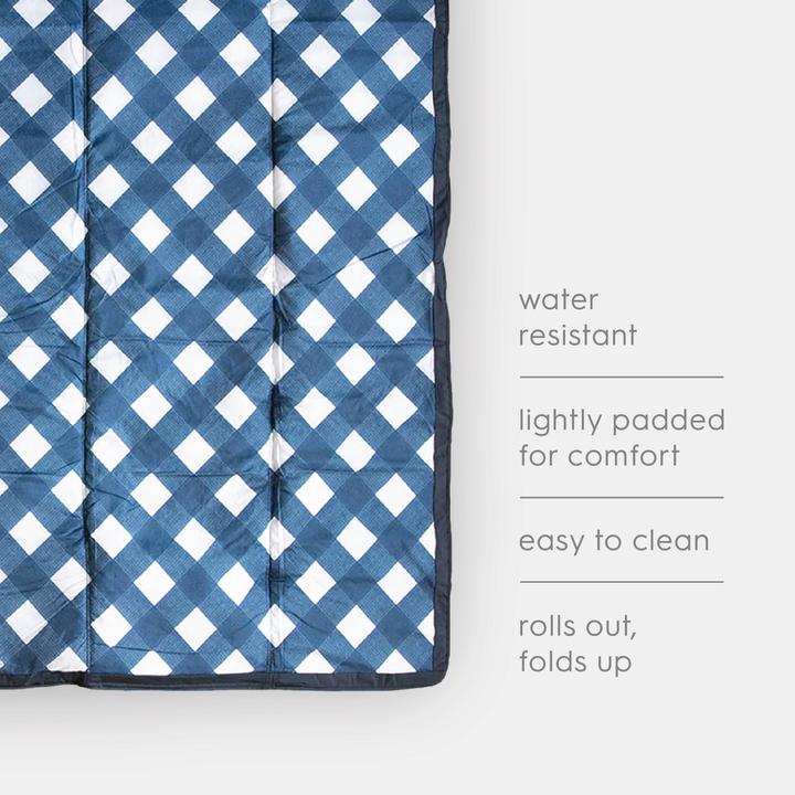 Actual product image little unicorn Outdoor Blanket Extra Big - Navy Plaid