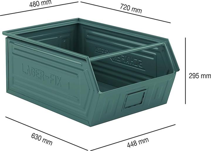 Immagine prodotto Schäfer Shop Contenitore aperto con barra di trasporto SSI Schäfer LF 14/7-1, acciaio, L 720 x L 480 x H 295 mm