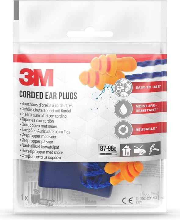 Actual product image 3M Hearing protection plugs with cord (1 x)