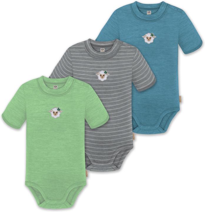 Normani 3er Set Baby Merino Kurzarmbody „Tihoi" - 9319
