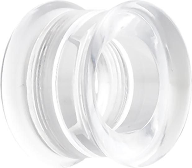 Star Piercing Flared Tunnel transparent mit Schraubewinde (ohne Messing, Acryl)