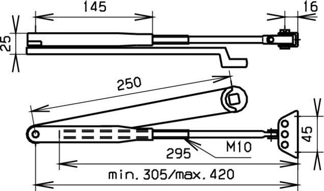 Produktbild Dormakaba Gestänge mit verlängertem Spannschloss (Zimmertür, Eingangstür, Holztür, Balkontür)
