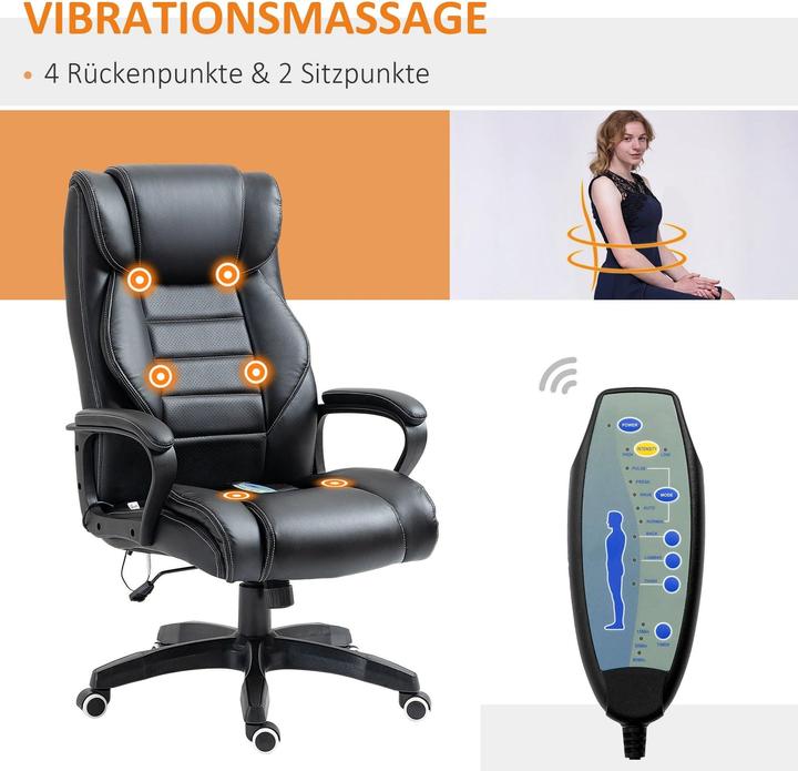 Produktbild Homcom Bürostuhl mit Massage höhenverstellbar
