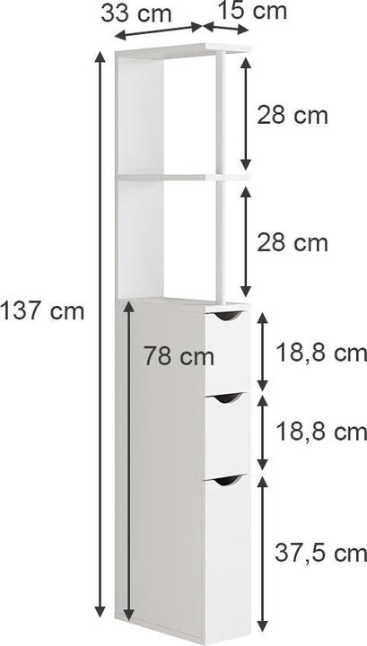 Actual product image Vicco Vera (15 x 33 x 137 cm)