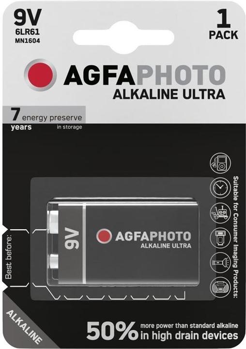 Actual product image AGFAPHOTO Ultra 6LR61 9 V block battery alkaline manganese 9 V 1 pc. (1 pcs., AA)