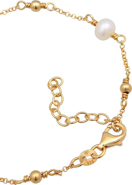 Image du produit Elli Bracelet Chaîne à pois Boules Perle d'eau douce de culture Argent 925 (16 cm, Argent sterling 925)