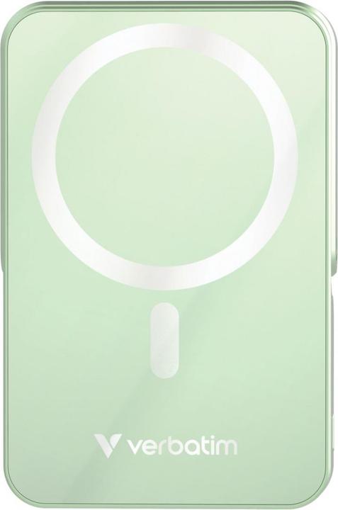 Actual product image Verbatim Power Bank mit Standfuss mag.wireless 10000mA grün 32259 (10000 mAh)