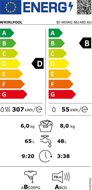 Energie-Label Whirlpool BI WDWG 861485 EU