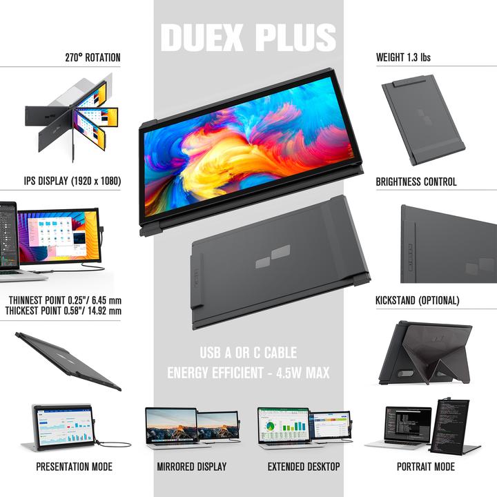 Produktbild Mobile Pixels Zweitdisplay für Notebooks und Tabletts (1920 x 1080 Pixel, 13.30")