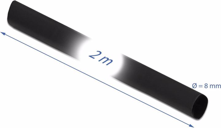 Produktbild Delock Schrumpfschlauch 2m x 8mm Schrumpfungsrate 4:1 schwarz (1 x)