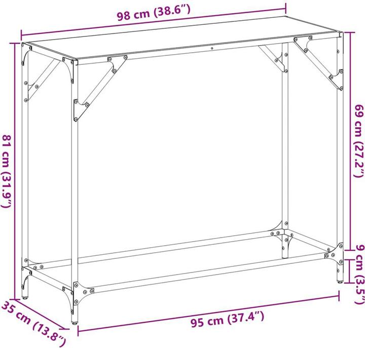 Actual product image VidaXL Console table with glass top
