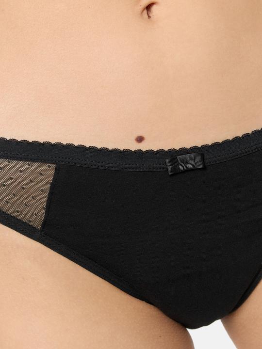Produktbild DIM Slip Lace Stark schwarz mit Meshdetail (S)
