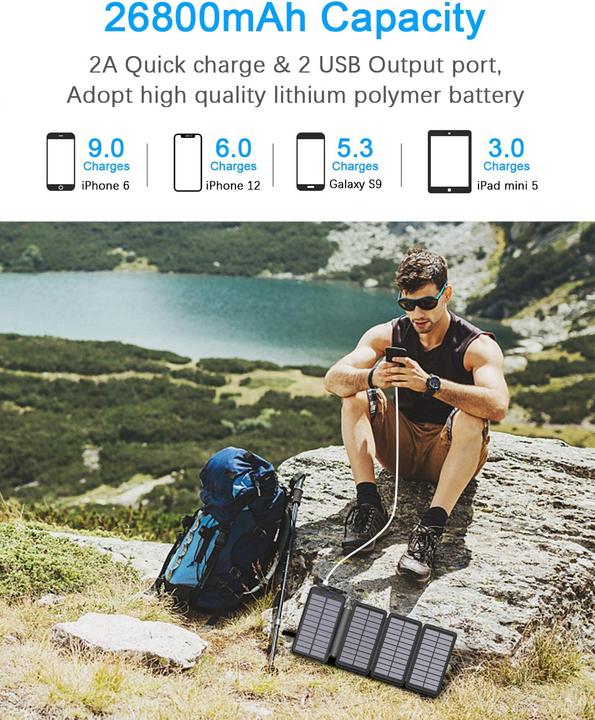 Productafbeelding Elzle Solar PowerBank, zwart (26800 mAh)