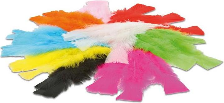 Actual product image Betzold Mixture fluffy feathers, about 320 pieces