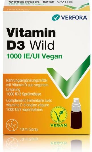 Immagine prodotto Wild Pharma Vitamina D3 Wild Spray 1000 UI vegan (1 Pezzo/i, Getto vaporizzato, 52 g)