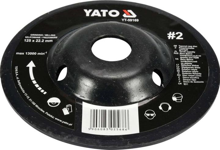 Image du produit Yato Disque à râper professionnel pour meuleuse d'angle 125mm Nr2 Convexe