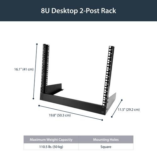 Actual product image StarTech 2-POST DESKTOP RACK - 8U (8 RU, 19 inch rack)