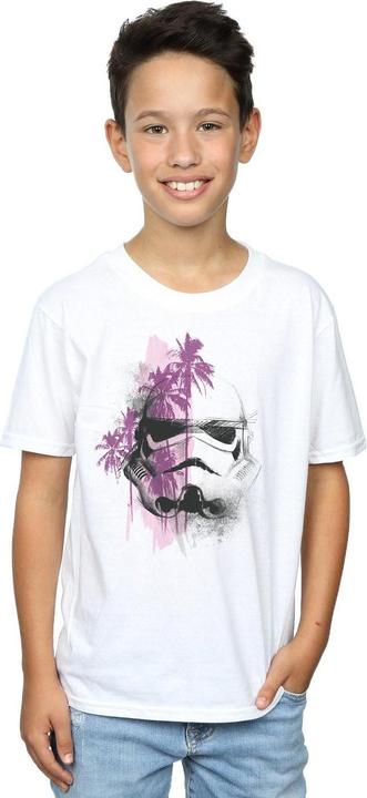 Actual product image Star Wars Boys Rogue One Stormtrooper Palm Trees T-Shirt (128)