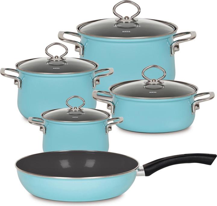 Image du produit Riess Set émail 5 pièces (28 cm, Cocotte + faitout, Émail)