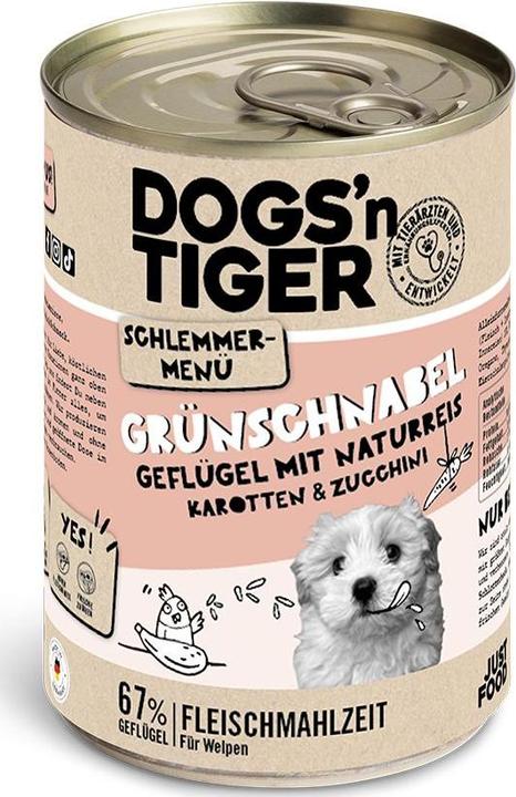 Produktbild Dogs'n Tiger Schlemmermenü Grünschnabel 400g (Welpe + Kitten, 400 g)