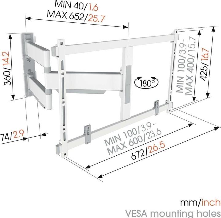 Productafbeelding Vogels TVM 5645 (Muur, 77", 45 kg)