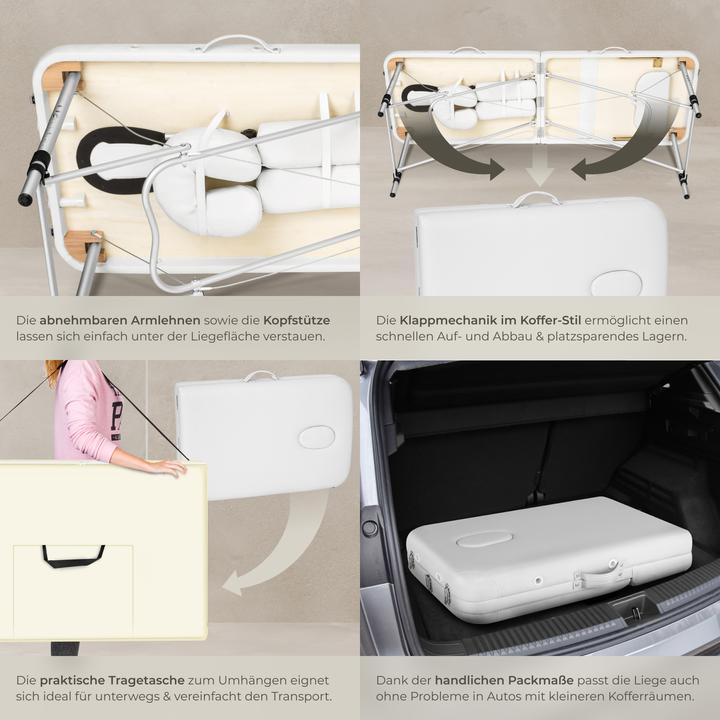 Immagine prodotto tectake Lettino per massaggi a 3 zone con schienale e bolster