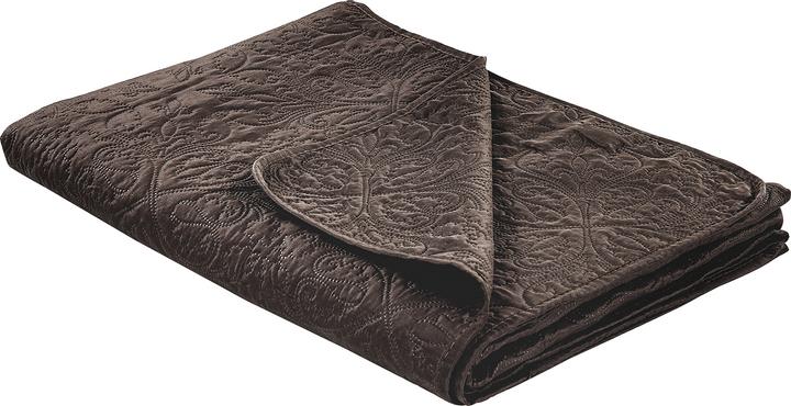 Produktbild Beliani Tagesdecken Set mit Kissen Prägemuster 3-teilig braun 140 x 210 cm RAYEN (140 x 210 cm)