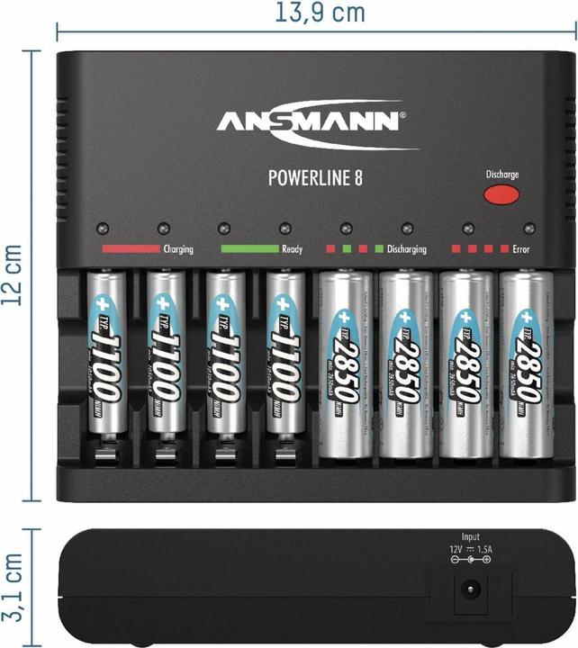 Produktbild Ansmann Powerline 8 (1 Stk., AAA, AA, Ladegerät ohne Akku)