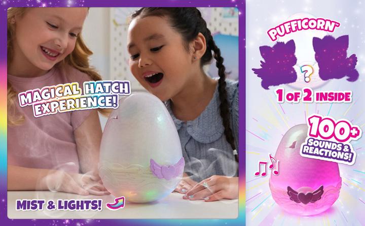 Actual product image Hatchimals Puffacorn Alive Secret Hatch