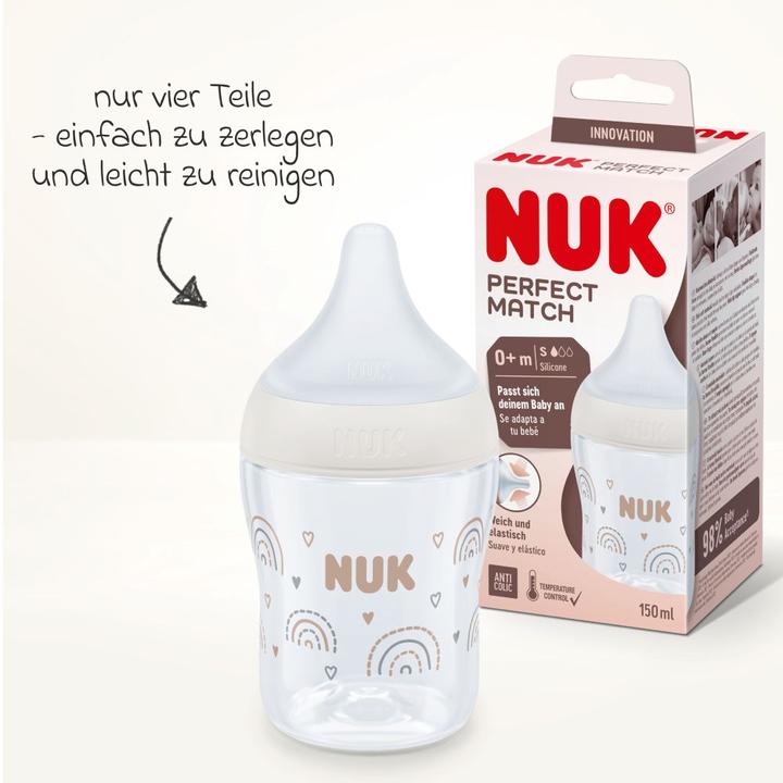 Produktbild NUK Babyflaschen PP-Flasche Perfect Match 150 ml + Silikon-Sauger (150 ml)