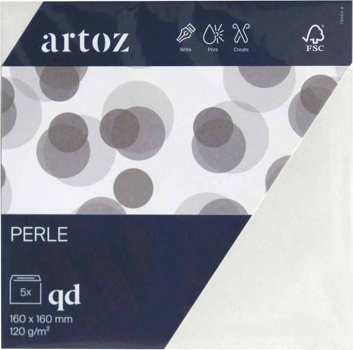 Produktbild Artoz Perle Kuverts weiss (16 x 16 cm, 5 x)
