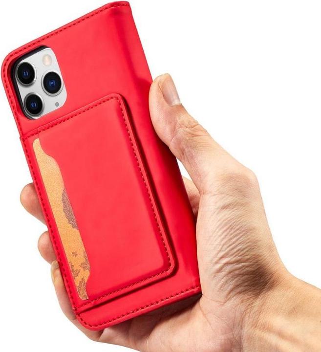 Immagine prodotto Hurtel Custodia a calamita per iPhone 12 Pro Max Portafoglio Portacarte Rosso (Apple iPhone 12 Pro Max)