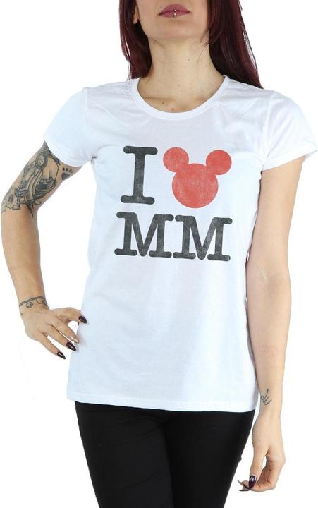 Actual product image Disney Womens/Ladies I Love Mickey Mouse Cotton T-Shirt (XXL)