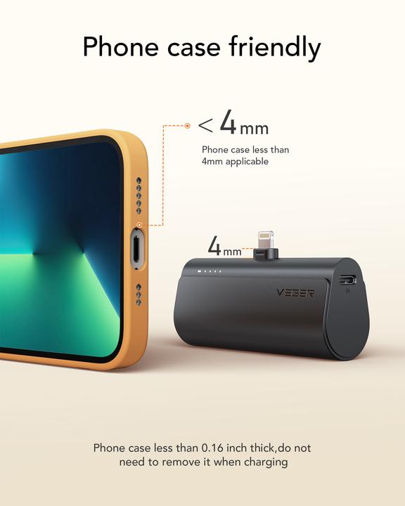Actual product image Veger Plugon Powerbank Lightning - 5'000mAh (5000 mAh, 20 W, 18.50 Wh)