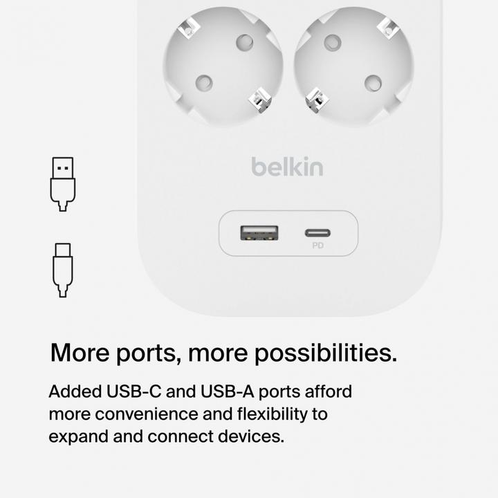 Produktbild Belkin Surgemaster Überspannungsschutz (6 x, CEE 7/3, 2 m)